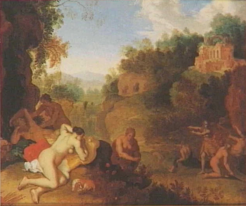 Paesaggio montano con ninfe